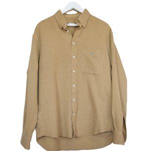 Lacoste Tan Micro Waffleknit Long Sleeve Button Shirt